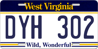 WV license plate DYH302