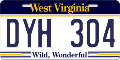 WV license plate DYH304