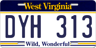 WV license plate DYH313