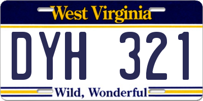 WV license plate DYH321