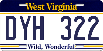 WV license plate DYH322