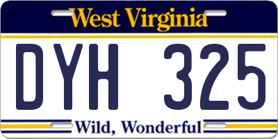 WV license plate DYH325