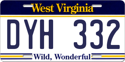 WV license plate DYH332