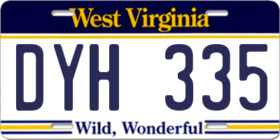 WV license plate DYH335