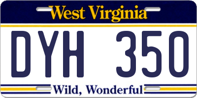 WV license plate DYH350