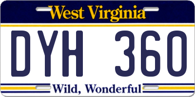WV license plate DYH360