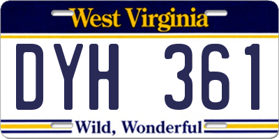 WV license plate DYH361
