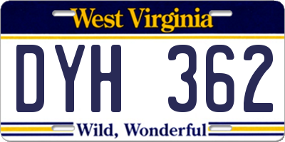 WV license plate DYH362