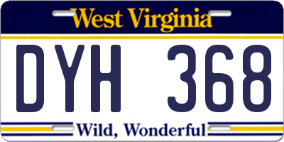 WV license plate DYH368