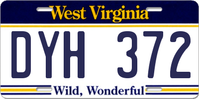 WV license plate DYH372