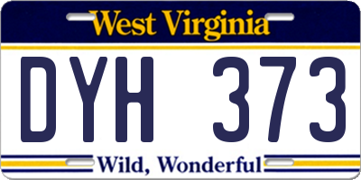 WV license plate DYH373