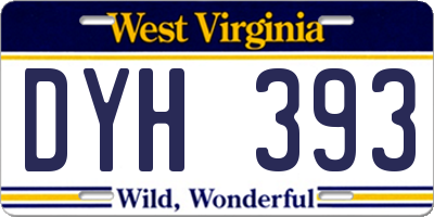 WV license plate DYH393