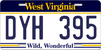 WV license plate DYH395