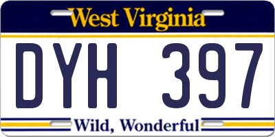 WV license plate DYH397