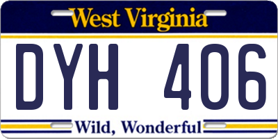 WV license plate DYH406
