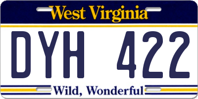 WV license plate DYH422