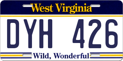 WV license plate DYH426