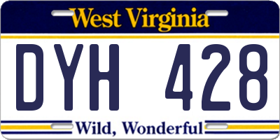 WV license plate DYH428