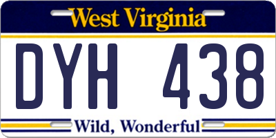 WV license plate DYH438