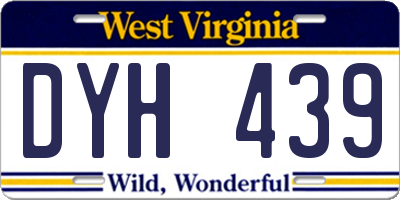 WV license plate DYH439