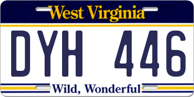 WV license plate DYH446