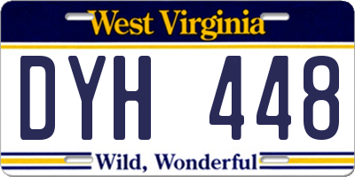 WV license plate DYH448