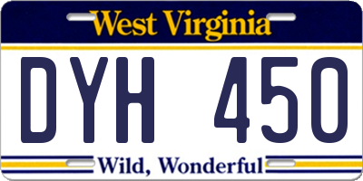 WV license plate DYH450