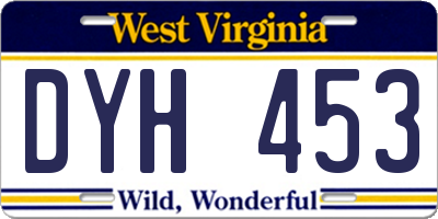 WV license plate DYH453