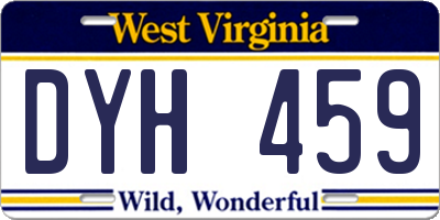 WV license plate DYH459