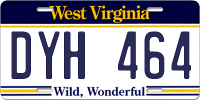 WV license plate DYH464