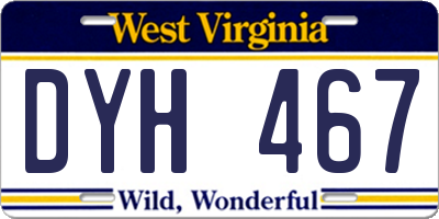 WV license plate DYH467