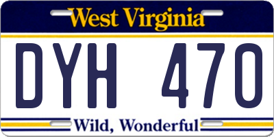 WV license plate DYH470