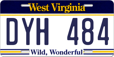 WV license plate DYH484