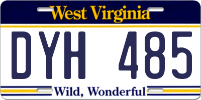 WV license plate DYH485