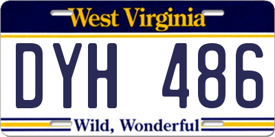 WV license plate DYH486