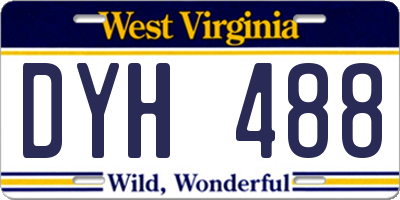 WV license plate DYH488