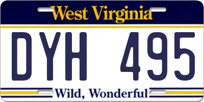 WV license plate DYH495