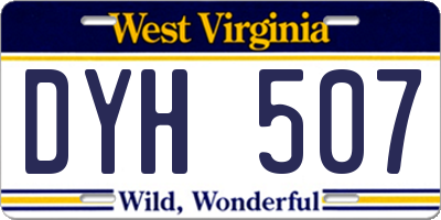 WV license plate DYH507