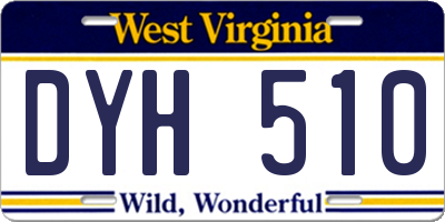 WV license plate DYH510