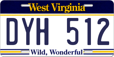 WV license plate DYH512