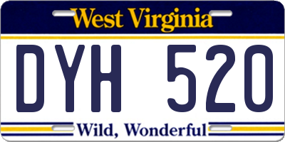 WV license plate DYH520