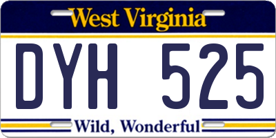 WV license plate DYH525