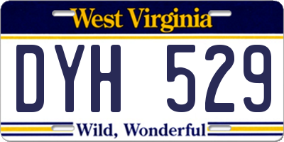 WV license plate DYH529