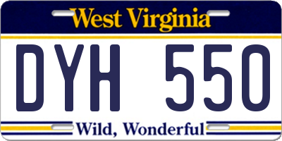 WV license plate DYH550