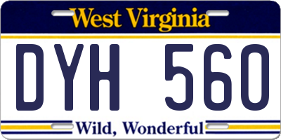 WV license plate DYH560