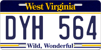 WV license plate DYH564
