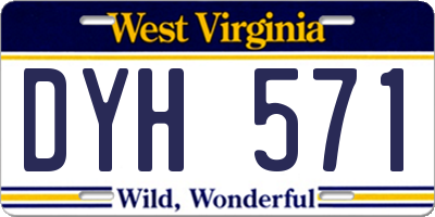 WV license plate DYH571