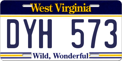 WV license plate DYH573