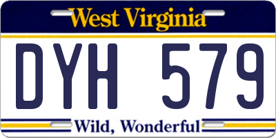 WV license plate DYH579