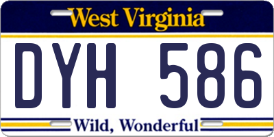 WV license plate DYH586